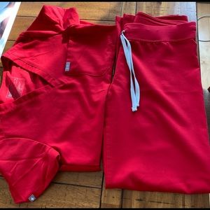 Barely worn Red FIGS set